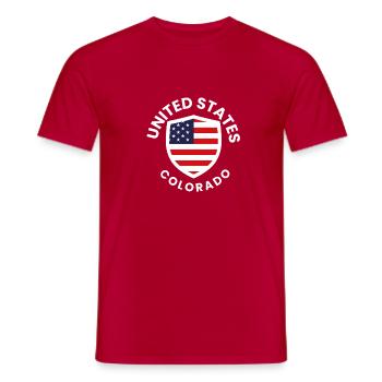 Flaggenschild Colorado USA Emblem - Männer T-Shirt - Rot - Vorne - AI Model Male 178 dark (178cm)