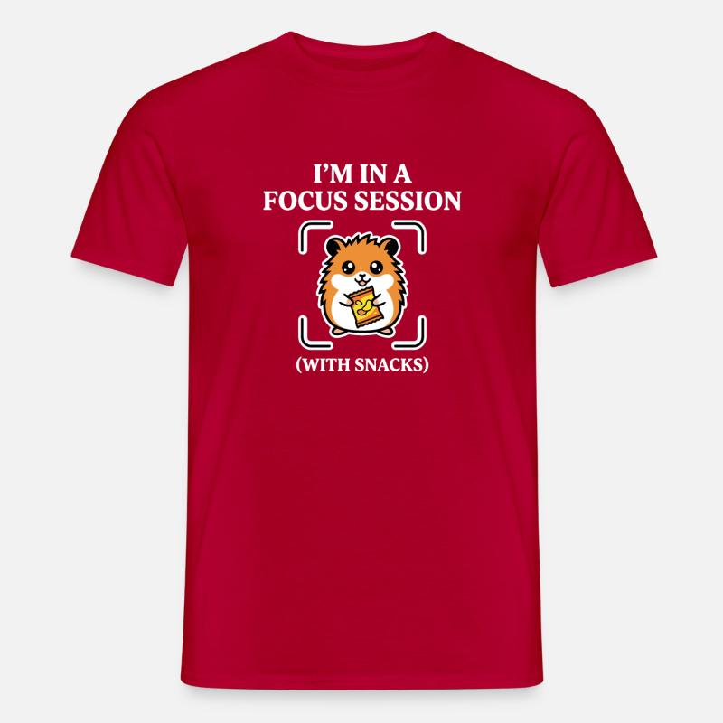 Fokussitzung mit Snacks Hamsterhumor - Männer T-Shirt - Rot