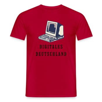 80s Style Retro Computer Digital Germany - Men's T-Shirt - red - Front - AI Model Male 178 dark (178cm)