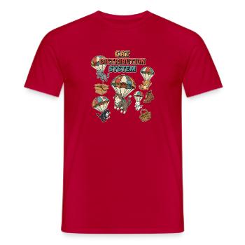 Cat Distribution System - Men's T-Shirt - red - Front - AI Model Male 178 dark (178cm)