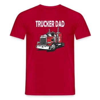 Trucker Father Truck Design - Men's T-Shirt - red - Front - AI Model Male 178 dark (178cm)