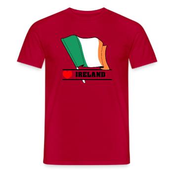 Ireland Flag with Heart - Men's T-Shirt - red - Front - AI Model Male 178 dark (178cm)