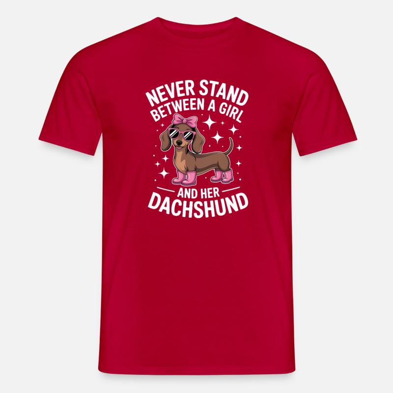 Dackel Sprüche Mädchen Lustiges Dackel Geschenk - Männer T-Shirt - Rot