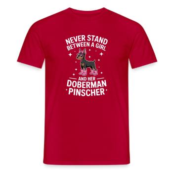 Don drôle de Doberman Pinscher Cadeau amusant du Doberman - T-shirt homme - rouge - Devant - AI Model Male 178 dark (178cm)