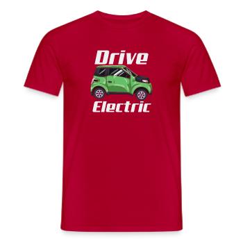 Drive Electric Eco Car Sustainable Energy Design - Men's T-Shirt - red - Front - AI Model Male 178 dark (178cm)