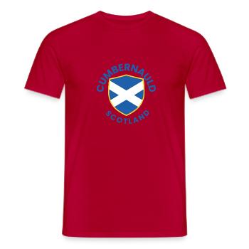 Cumbernauld Scotland Shield - Men's T-Shirt - red - Front - AI Model Male 178 dark (178cm)