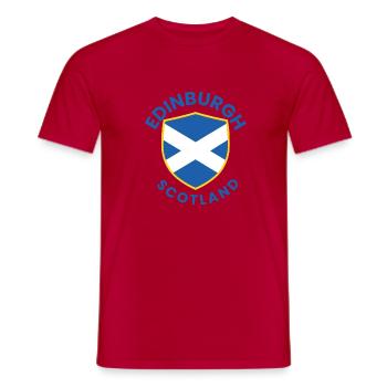 Edinburgh Scotland Crest Shield - Men's T-Shirt - red - Front - AI Model Male 178 dark (178cm)