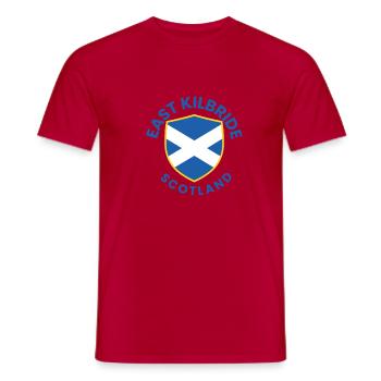 East Kilbride Schildemblem - Männer T-Shirt - Rot - Vorne - AI Model Male 178 dark (178cm)