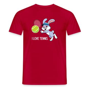 J’adore le tennis. - T-shirt homme - rouge - Devant - AI Model Male 178 dark (178cm)