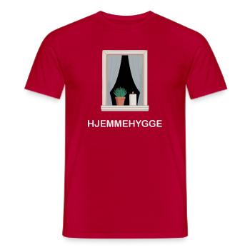 Hjemmehygge Minimalistische Skandinavische Winterfensterkunst - Männer T-Shirt - Rot - Vorne - AI Model Male 178 dark (178cm)