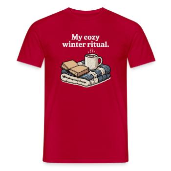 Mon cadeau de couvertures de café pour mon rituel hivernal douillet - T-shirt homme - rouge - Devant - AI Model Male 178 dark (178cm)