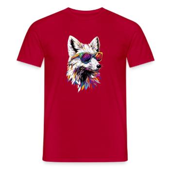 Polarfuchs Schneefuchs Eisfuchs Süßer Weißer Fuchs - Männer T-Shirt - Rot - Vorne - AI Model Male 178 dark (178cm)