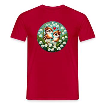 Des tamias dans les Cœurs de la Vallée du Nénuphar - T-shirt homme - rouge - Devant - AI Model Male 178 dark (178cm)