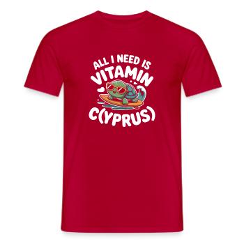 Cyprus All I Need Is Vitamin Cyprus Cyprus Flag - Men's T-Shirt - red - Front - AI Model Male 178 dark (178cm)