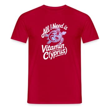 Cyprus All I Need Is Vitamin Cyprus Cyprus Flag - Men's T-Shirt - red - Front - AI Model Male 178 dark (178cm)