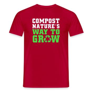 Compost Worms Gift - Men's T-Shirt - red - Front - AI Model Male 178 dark (178cm)