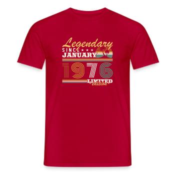 January 1976 Vintage Retro Birthday Gift - Men's T-Shirt - red - Front - AI Model Male 178 dark (178cm)