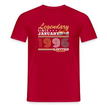 January 1996 Vintage Retro Birthday Gift - Men's T-Shirt - red - Front - AI Model Male 178 dark (178cm)