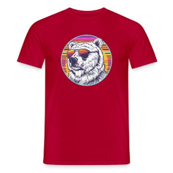 Lunettes de soleil rétro Polar Bear - T-shirt homme - rouge - Devant - AI Model Male 178 dark (178cm)