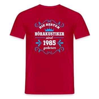 Birthday 1985 Hearing Aid Acoustician Colleague Hearing Acoustics - Men's T-Shirt - red - Front - AI Model Male 178 dark (178cm)