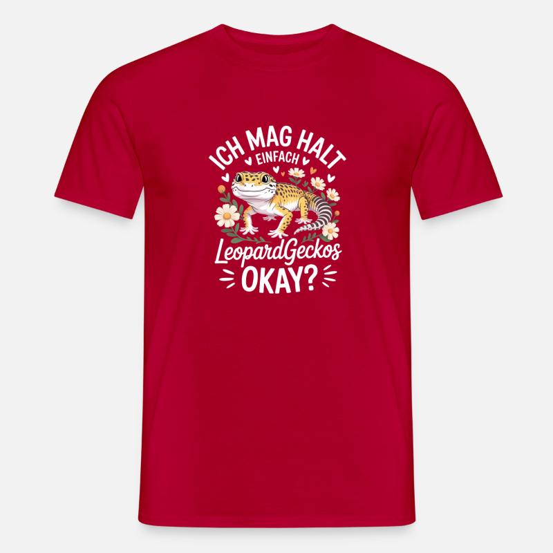 LeopardGecko Charm mit Blüten - Männer T-Shirt - Rot