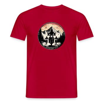 Vintage-Motorradlogo, Straßenclub, Geschwindigkeit - Männer T-Shirt - Rot - Vorne - AI Model Male 178 dark (178cm)