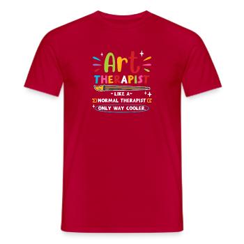 Art Therapist Like A Normal Therapist Funny Design - Men's T-Shirt - red - Front - AI Model Male 178 dark (178cm)