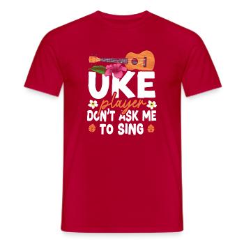Joueur de ukulélé hawaïen uke uke - T-shirt homme - rouge - Devant - AI Model Male 178 dark (178cm)