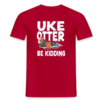Ukulélé hawaïen Uke Otter Pun Uke - T-shirt homme - rouge - Devant - AI Model Male 178 dark (178cm)