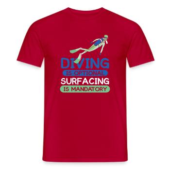Diving Diver Snorkeling Recreational Diver - Men's T-Shirt - red - Front - AI Model Male 178 dark (178cm)