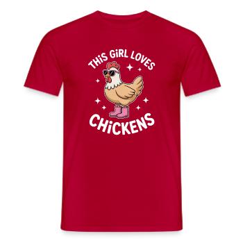 Chicken Saying Chicken Funny Chicken Gift - Men's T-Shirt - red - Front - AI Model Male 178 dark (178cm)