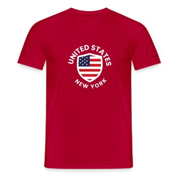 USA NY Patriot Shield - Männer T-Shirt - Rot - Vorne - AI Model Male 178 dark (178cm)
