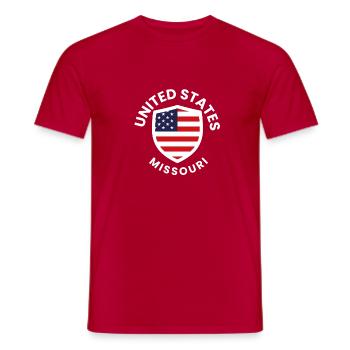 Missouri Shield USA Flag Design - Men's T-Shirt - red - Front - AI Model Male 178 dark (178cm)