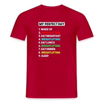 Mon gif drôle d’entraînement drôle de musculation pour la journée idéale - T-shirt homme - rouge - Devant - AI Model Male 178 dark (178cm)