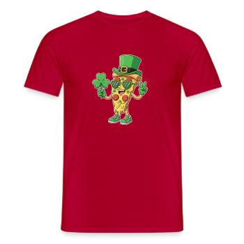 Célébration de la cuisine irlandaise de St Patricks Pizza Clover - T-shirt homme - rouge - Devant - AI Model Male 178 dark (178cm)