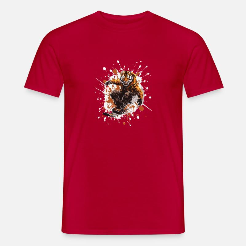 Tiger Snowboard - Männer T-Shirt - Rot