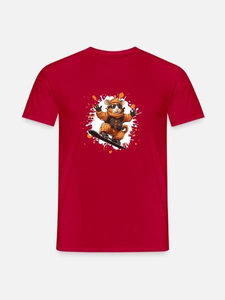 Hamster Snowboard - Men's T-Shirt - red