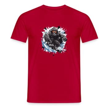Gorilla Snowboard - Men's T-Shirt - red - Front - AI Model Male 178 dark (178cm)