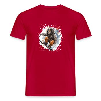 Singe Snowboard - T-shirt homme - rouge - Devant - AI Model Male 178 dark (178cm)