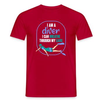 Diving Diver Snorkeling Recreational Diver - Men's T-Shirt - red - Front - AI Model Male 178 dark (178cm)