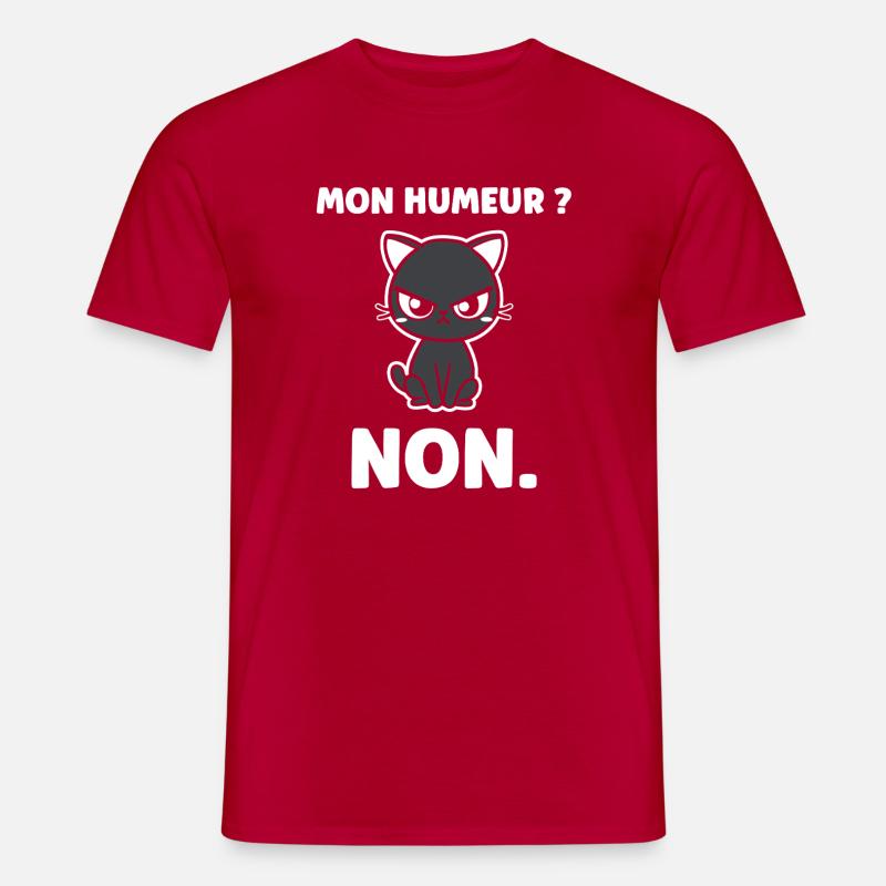 Chat grognon MON HUMEUR - Männer T-Shirt - Rot