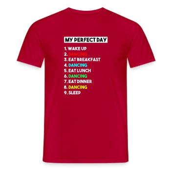 Répétition de la danse Eat Sleep - Vie rétro vintage de danseur - T-shirt homme - rouge - Devant - AI Model Male 178 dark (178cm)