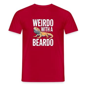 Weirdo With A Beardo - Men's T-Shirt - red - Front - AI Model Male 178 dark (178cm)