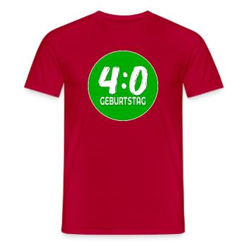 Football Forty 40th Birthday - Men's T-Shirt - red - Front - AI Model Male 178 dark (178cm)