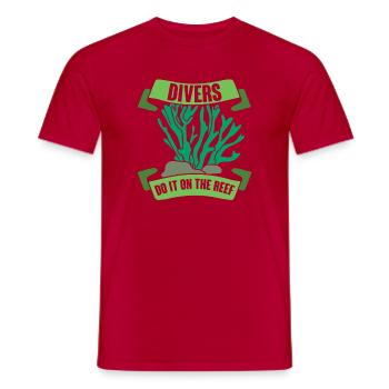 Diving Diver Snorkeling Recreational Diver - Men's T-Shirt - red - Front - AI Model Male 178 dark (178cm)