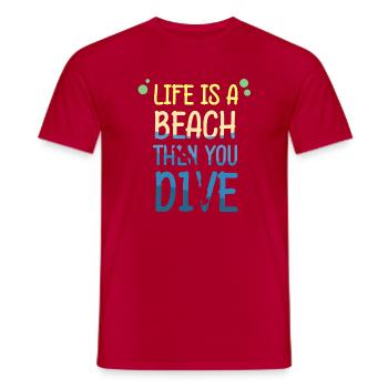 Diving Diver Snorkeling Recreational Diver - Men's T-Shirt - red - Front - AI Model Male 178 dark (178cm)