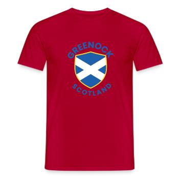 Greenock Shield Schottland-Wappen - Männer T-Shirt - Rot - Vorne - AI Model Male 178 dark (178cm)