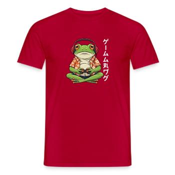 Hawaiianischer Gamer-Frosch - Männer T-Shirt - Rot - Vorne - AI Model Male 178 dark (178cm)