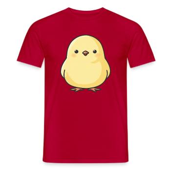 Little Yellow Chick – Cute Animal Illustration - Men's T-Shirt - red - Front - AI Model Male 178 dark (178cm)