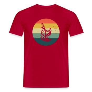 Windsurfing motif that works immediately - Men's T-Shirt - red - Front - AI Model Male 178 dark (178cm)